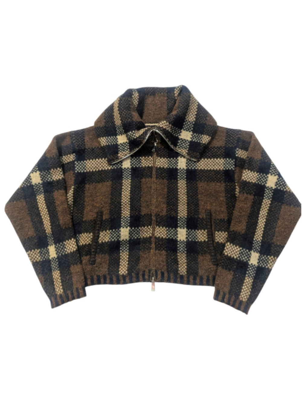 BlankNYC NWT Prep Academy Plaid Full Zip Sweater Jacket Small - Picture 4 of 15